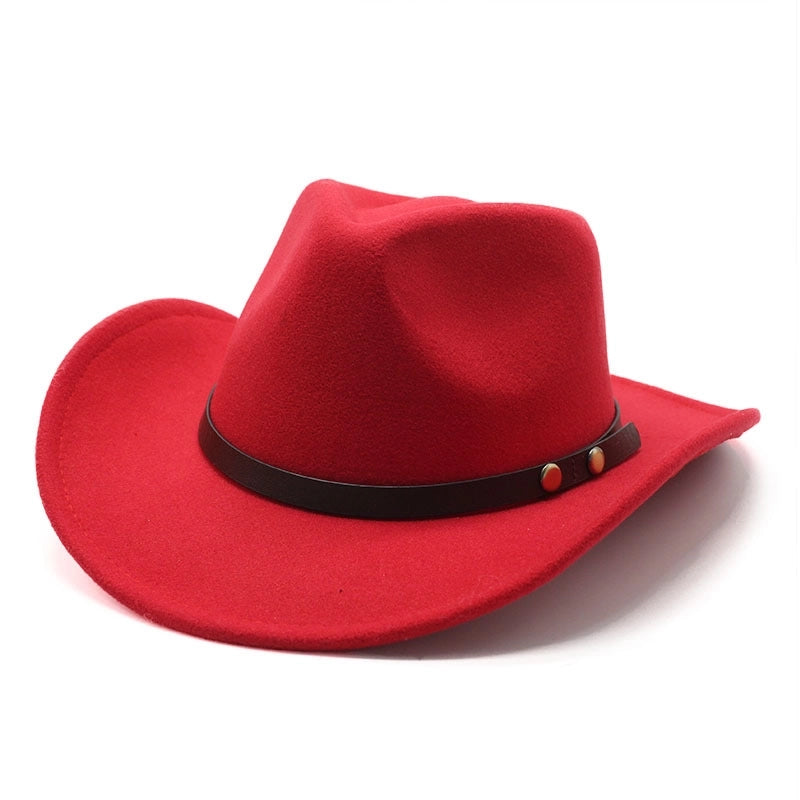 Autumn And Winter New Western Denim Wool Jazz Hat Fashion Concave Shape Men And Women Felt Jazz Hat