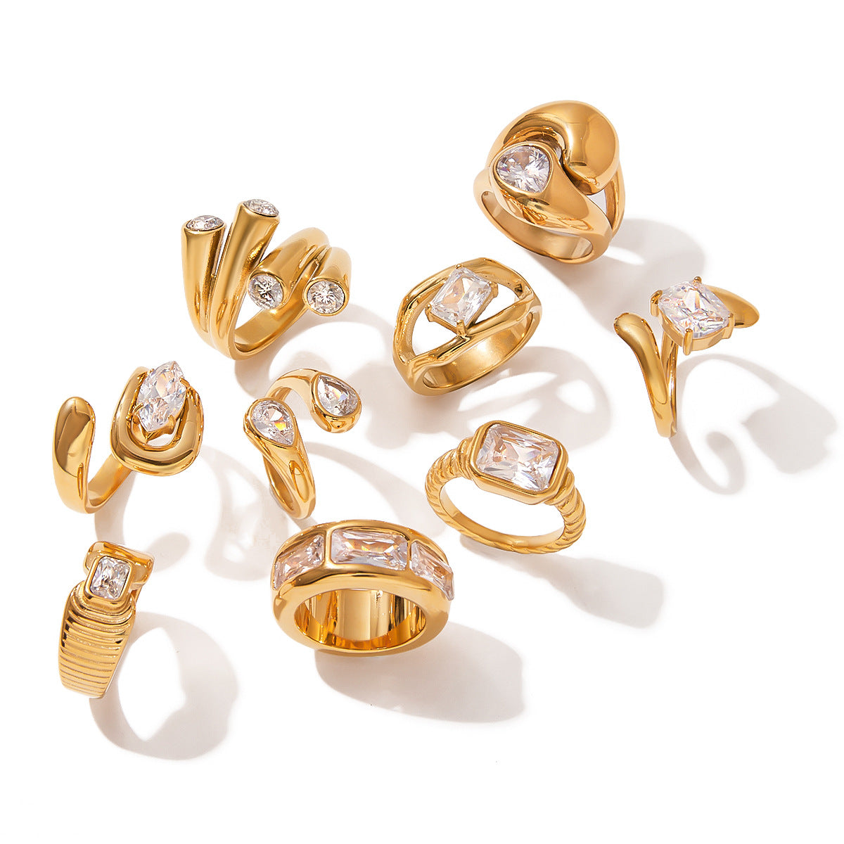 Jie Ding Zircon Ring Titanium Steel Jewelry Stainless Steel Rings