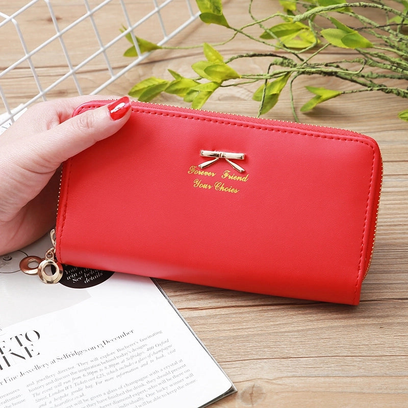 Accessories Korean Bowknot Letter Double Zipper Coin Purse