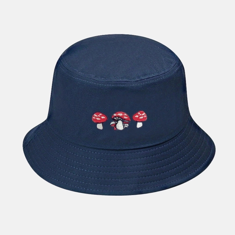 Unisex Basic Minimalist Mushroom Curved Eaves Bucket Hat