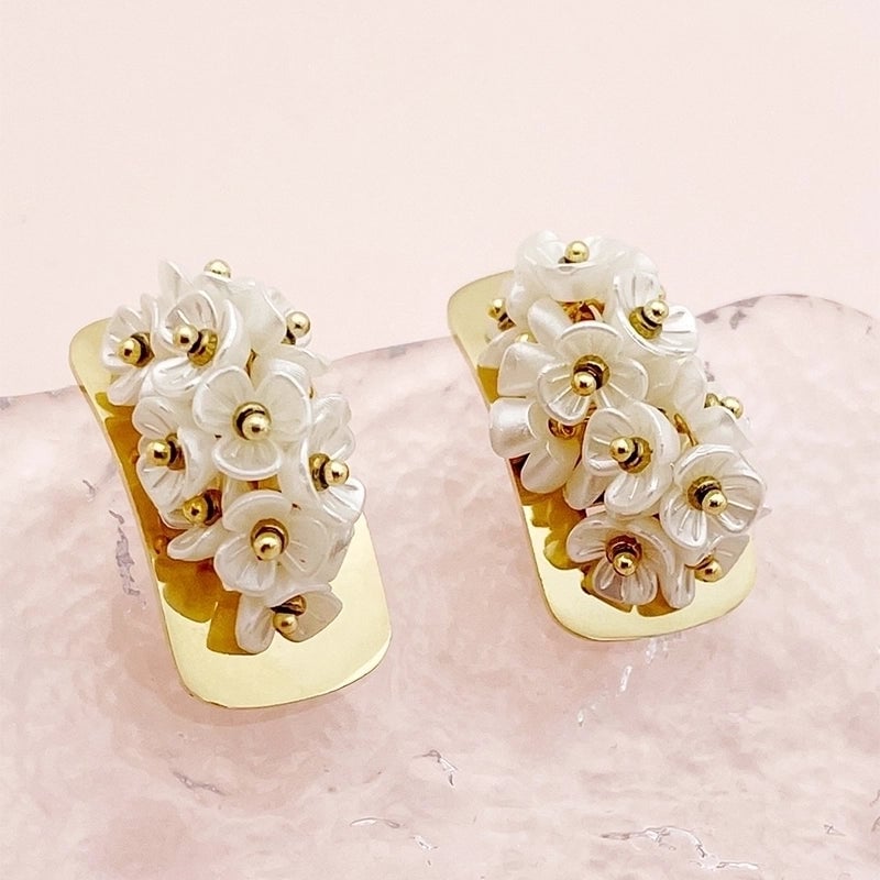 1 Pair Casual Sweet IG Style Flower 304 Stainless Steel 14K Gold Plated Ear Studs