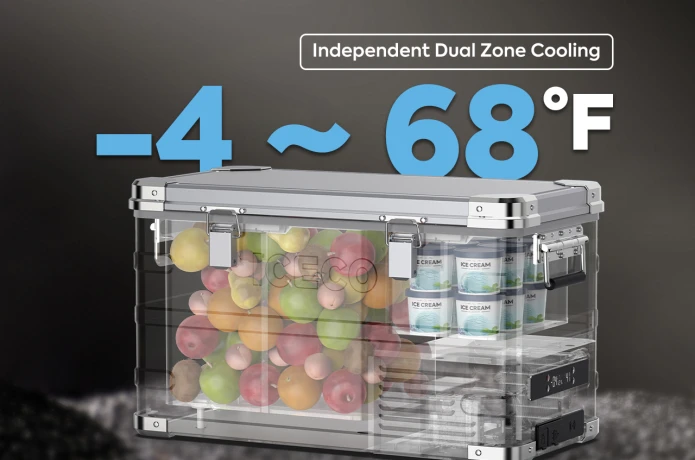 🧊ICECO APL35-Ultralight Dual Zone Aluminum Freezer