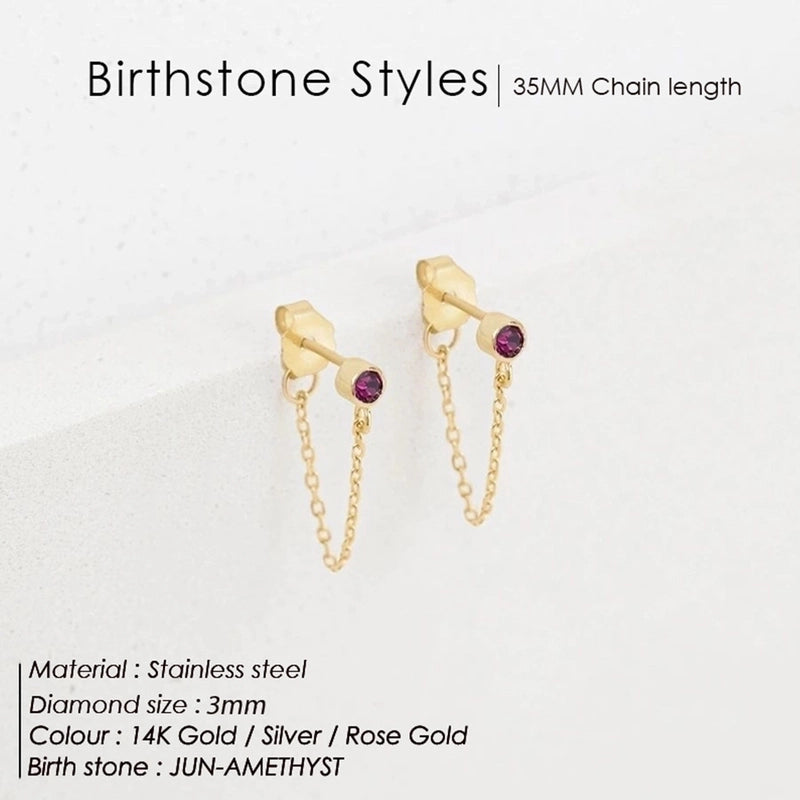 1 Pair Minimalist Geometric Inlay Stainless Steel Rhinestones 14K Gold Plated Rose Gold Plated Drop Earrings