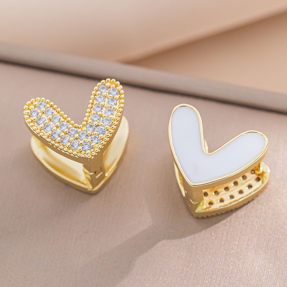 Small Exquisite And Sweet Angela Red Double-Sided Love Earrings Fashionable Earrings For Women
