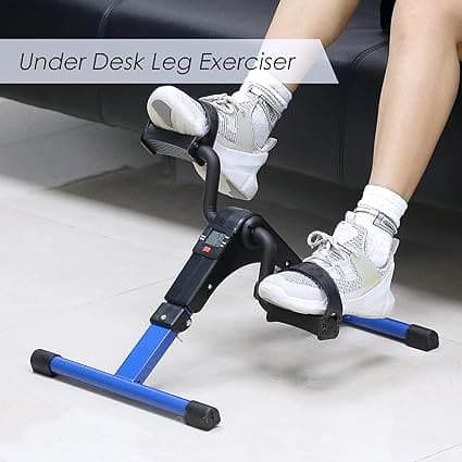 FOLDING PEDAL EXERCISER, MINI ARM LEG UNDER DESK EXERCISE BIKE FOOT HAND PEDDLER MACHINE