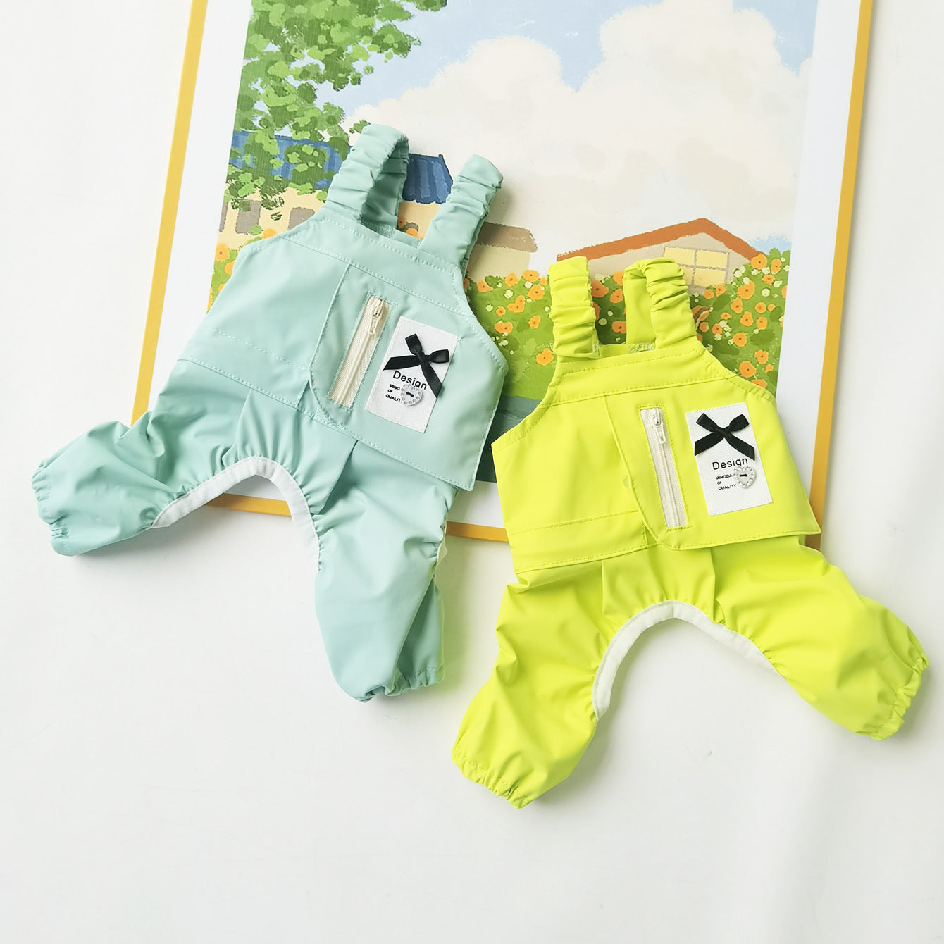 Sun Protection Bow Decor Breathable Dog Jumpsuits