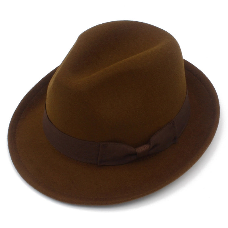 Hot Selling  Jazz Hat Autumn And Winter Fashion Small Bowler Hat Retro Wool Felt Gentleman Hat