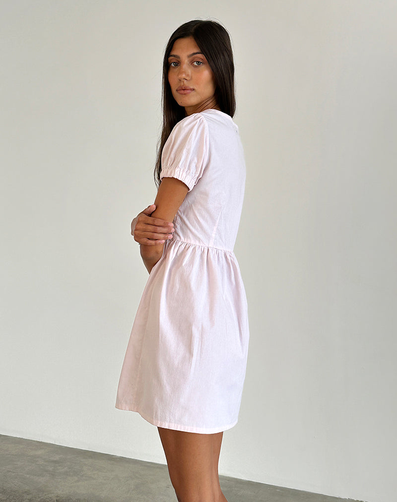 Leshiana Mini Dress in Poplin Light Pink