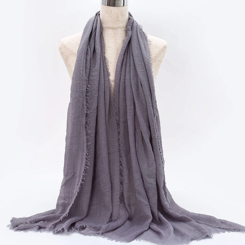 Women's Elegant Minimalist Solid Color Cotton Shawl