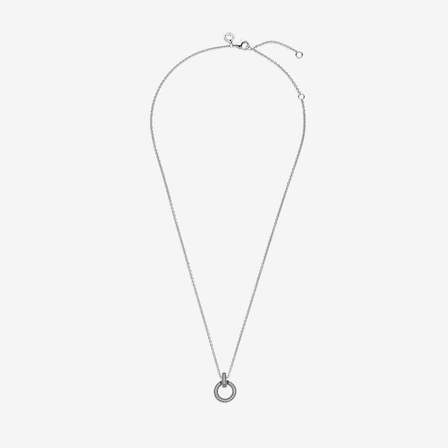 Pandora Double Circle Pendant & Necklace