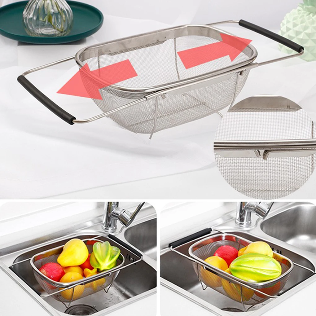 EXPANDABLE STAINLESS STEEL KITCHEN DRAIN BASKET & STRAINER