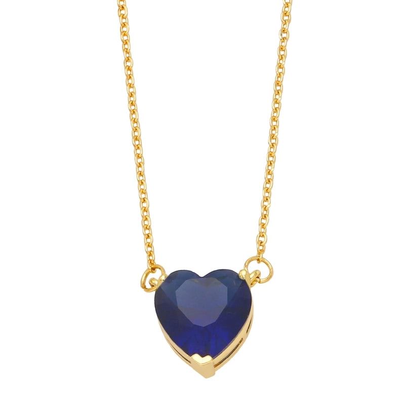 Copper Cable Chain Heart Shape Pendant Necklace