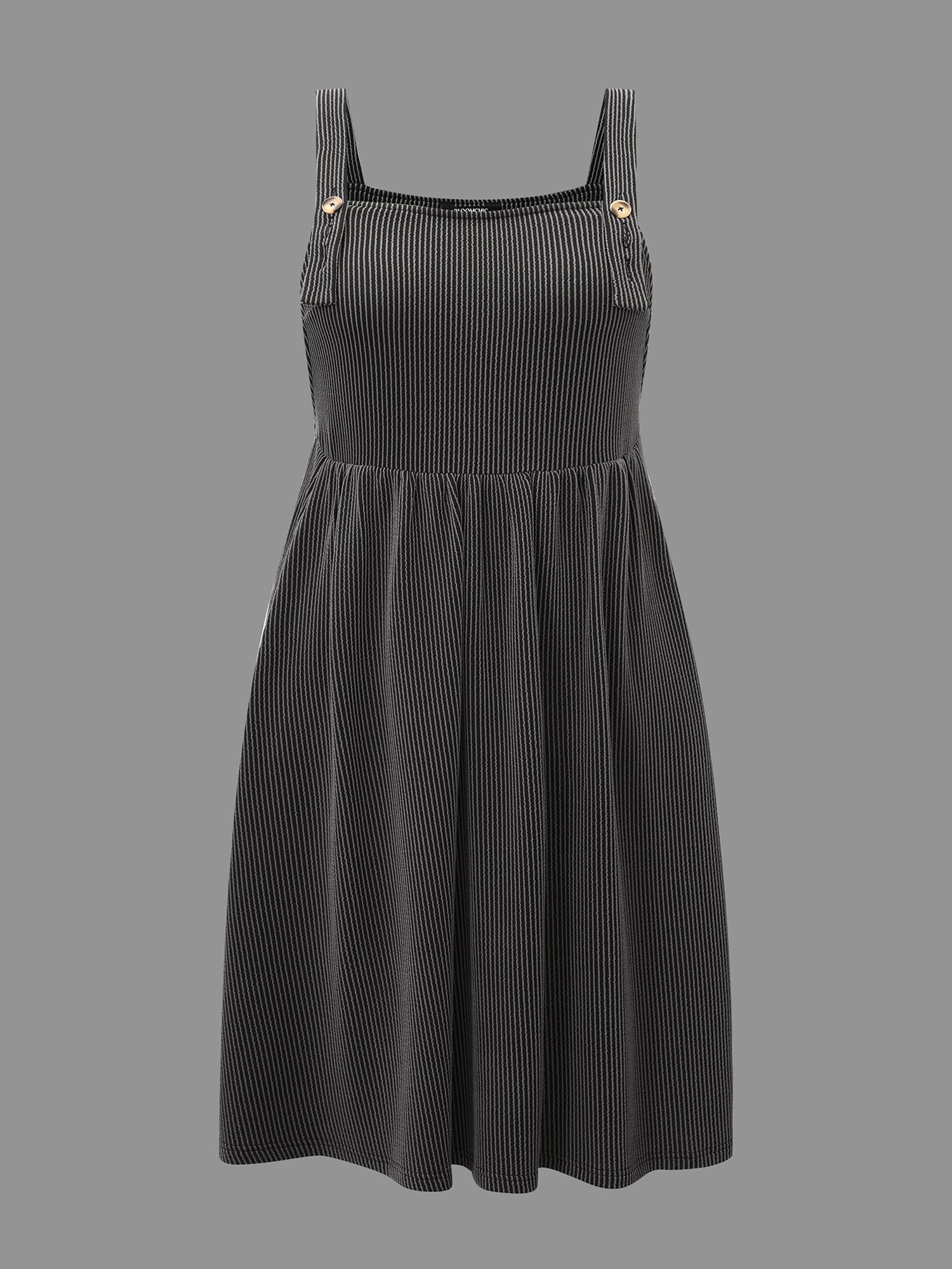 Texture Square Neck Midi Dress