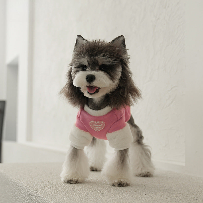 Sweet Puffy Sleeves Heart Dog Cat Hoodie