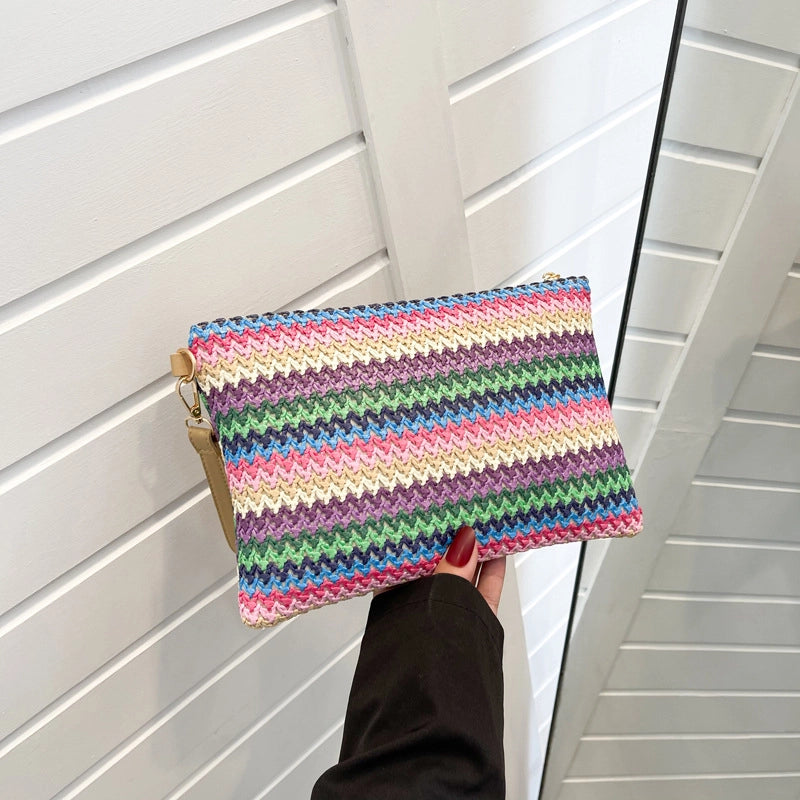 Straw Stripe Square Evening Bags