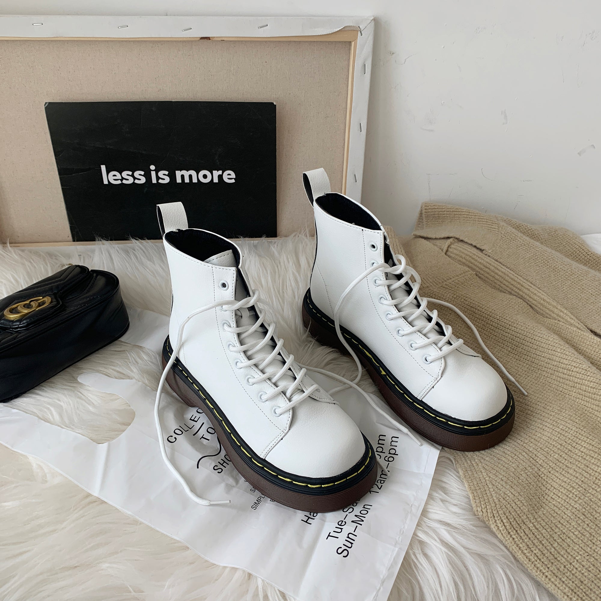 White Martin boots KF81736