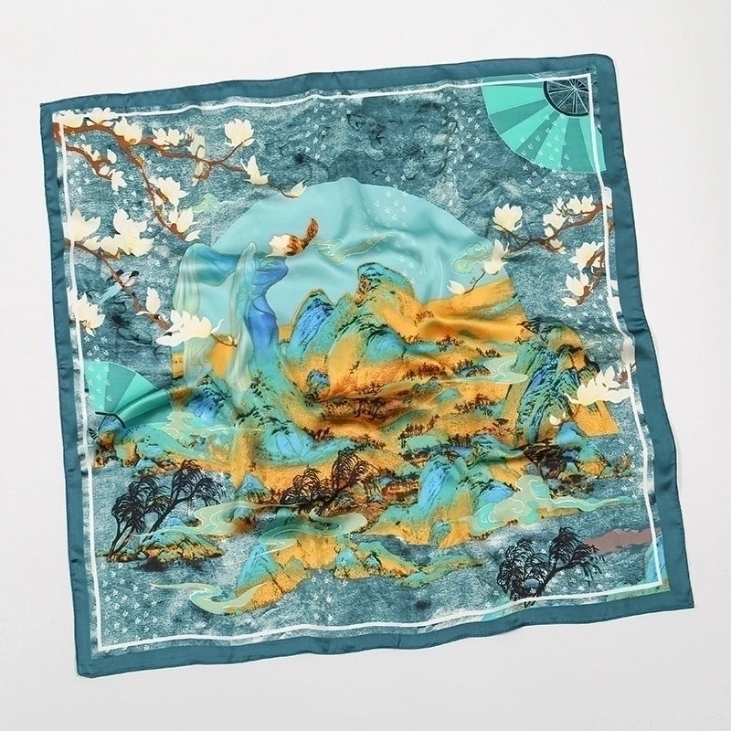 Women's  Elegant Mountain Imitated Silk Silk Scarf