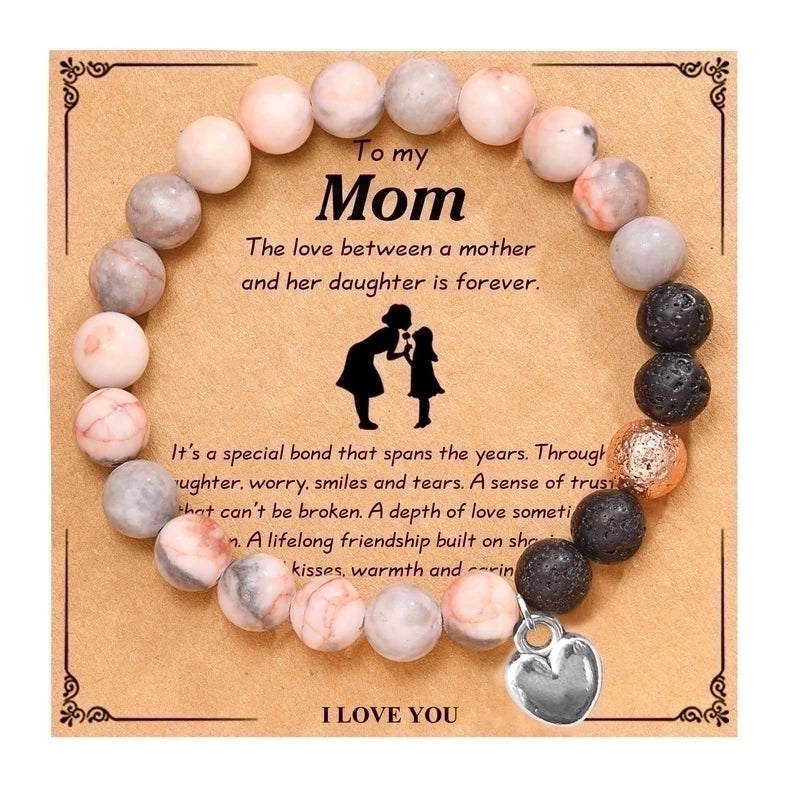 2 Pieces Retro Geometric Natural Stone Handmade Bracelets