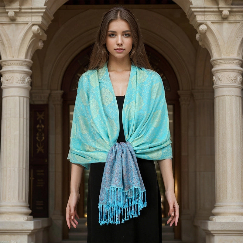 Women's Elegant Basic Solid Color Polyester Shawl