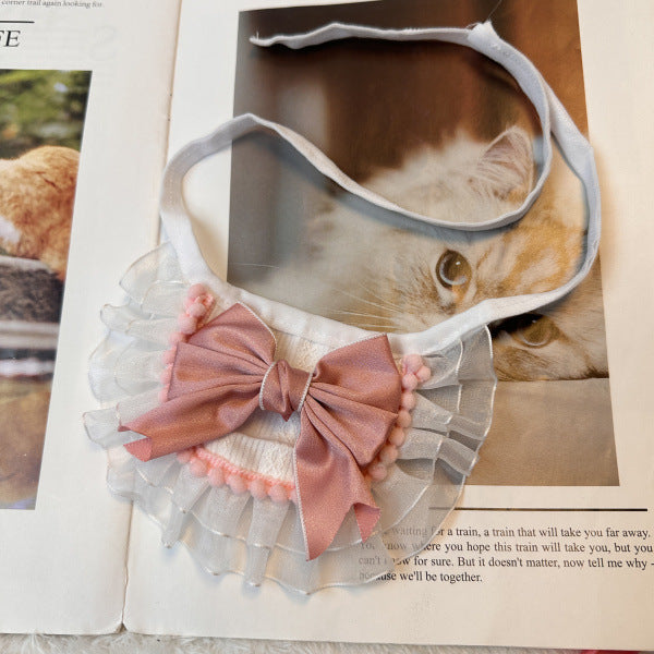 Pink Bow Dog Cat Bandana Bibs