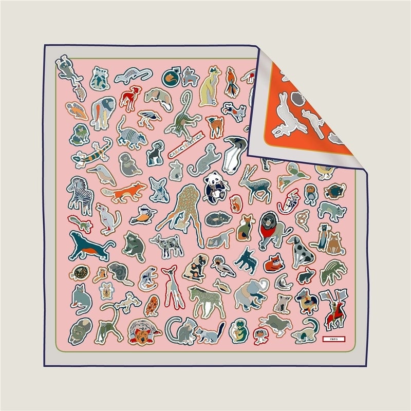 Women's Elegant Business Basic Animal Twill Silk Scarf