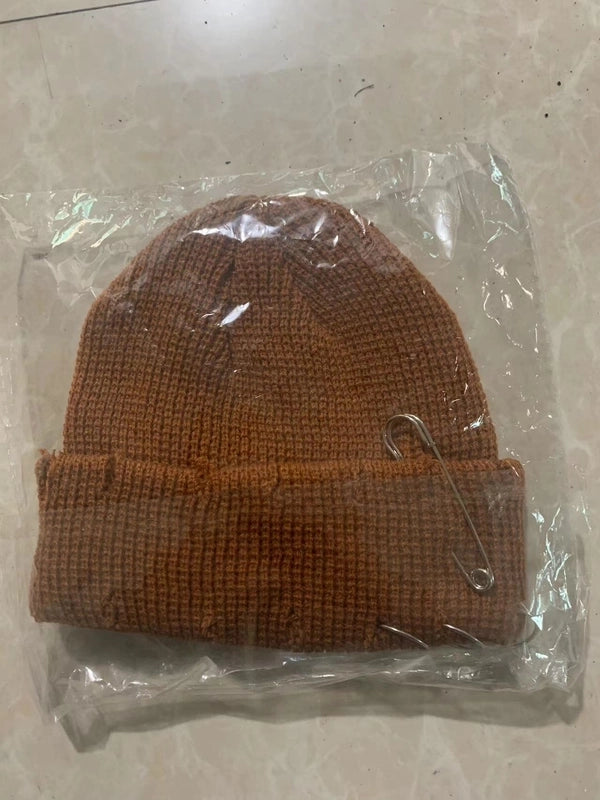 Autumn And Winter New Korean-style -style Basic Broken Pin Cold Cap Knitted Wool Curling Cap For Men And Women