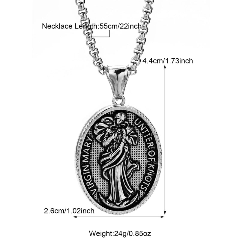 Modern Style Classic Style Portrait Cross Solid Color 304 Stainless Steel 18K Gold Plated Round Pendant Necklace
