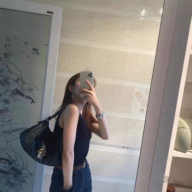 Women's Medium Pu Leather Solid Color Streetwear Square Magnetic Buckle Shoulder Bag Tote Bag