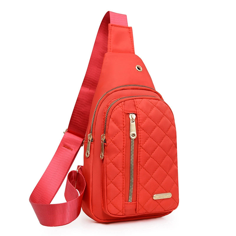 Chest Bag Women's New Korean-style Crossbody Bag Girls' Sports Chest Bag Street Oxford Cloth Simple Chest Bag