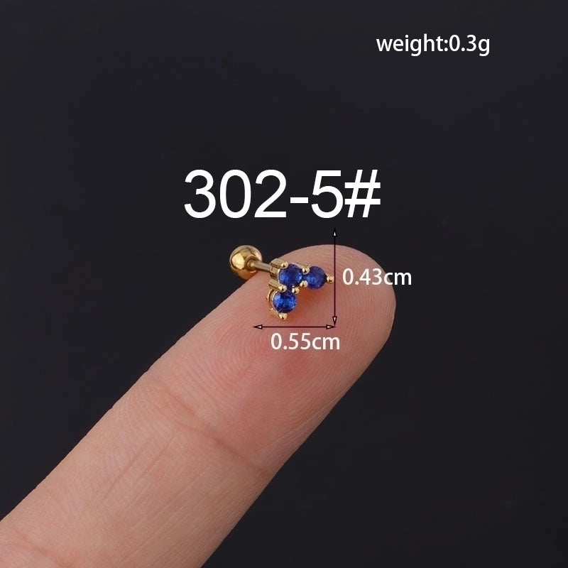 Ear Cartilage Rings & Studs Heart Copper Plating Artificial Gemstones