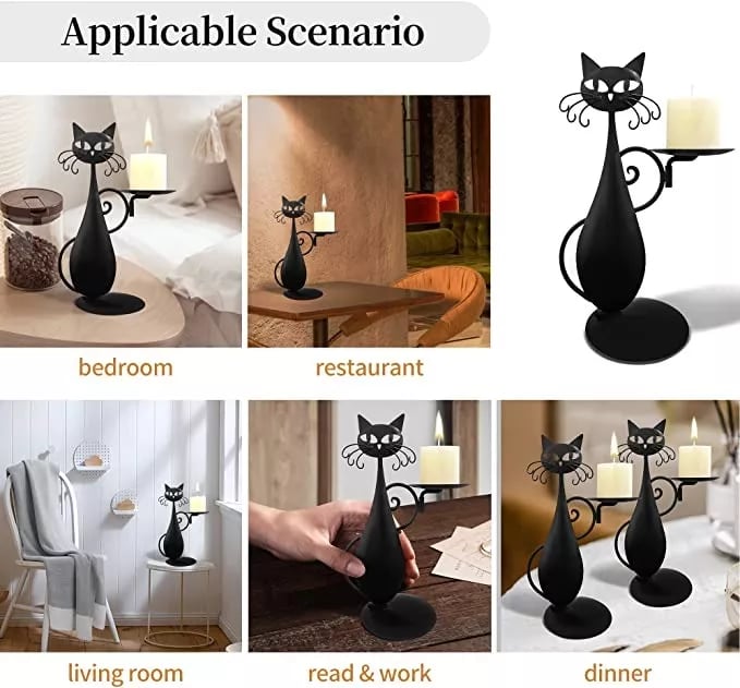 🔥Hot Selling | 48% OFF😺Black Cat Candle Holder