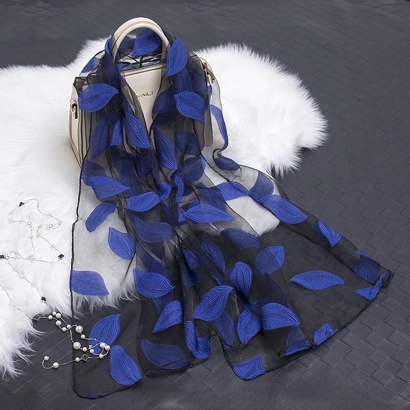 Women's Minimalist Color Block Organza Scarf