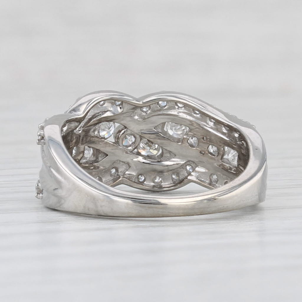 0.75ctw Diamond Woven Knot Ring 10k White Gold Size 5 With Certification