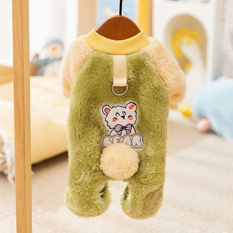 Cute Flannel Animal Solid Color Pet Clothing