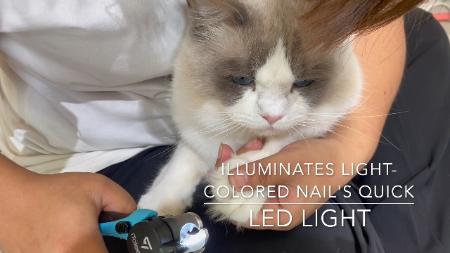 LED Dog Nail Clipper with Light. Illuminates Nails or Bloodline for Safe and Easy Trimmers. Extra Sharp for Thick nails. Quick Sensor. Avoid Over Cutting Toenail. for Cats & Dogs