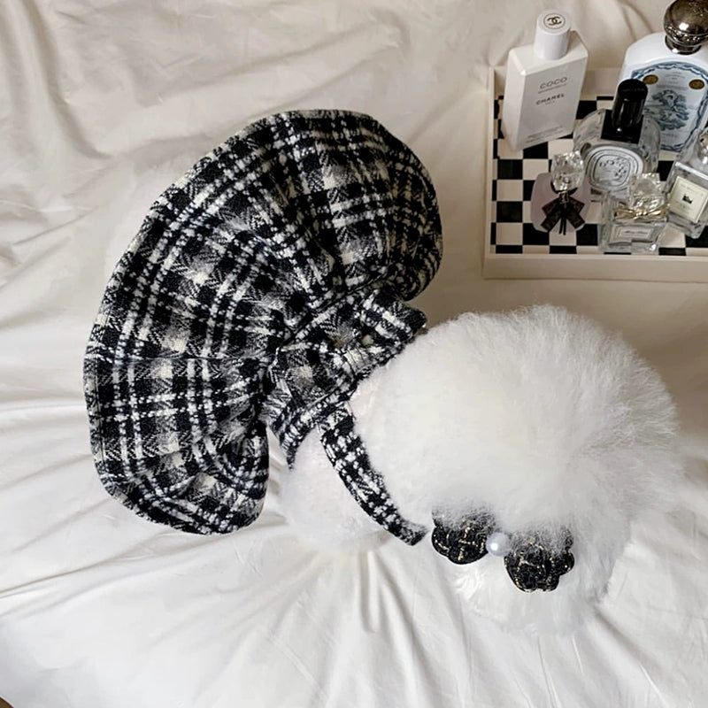 Sweet Houndstooth Printed Dog Dress/T-shirt