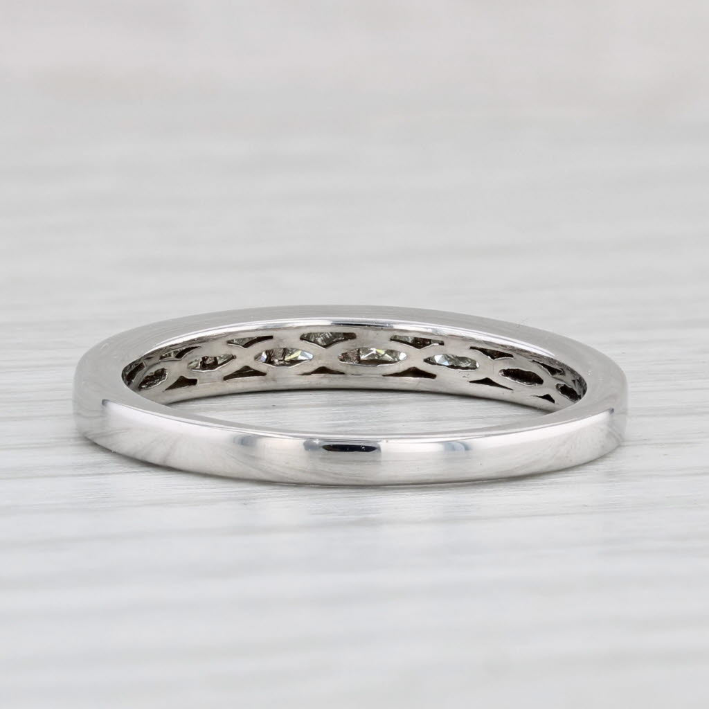 0.42ctw Diamond Wedding Band 14k White Gold Size 8.5 Stackable Ring
