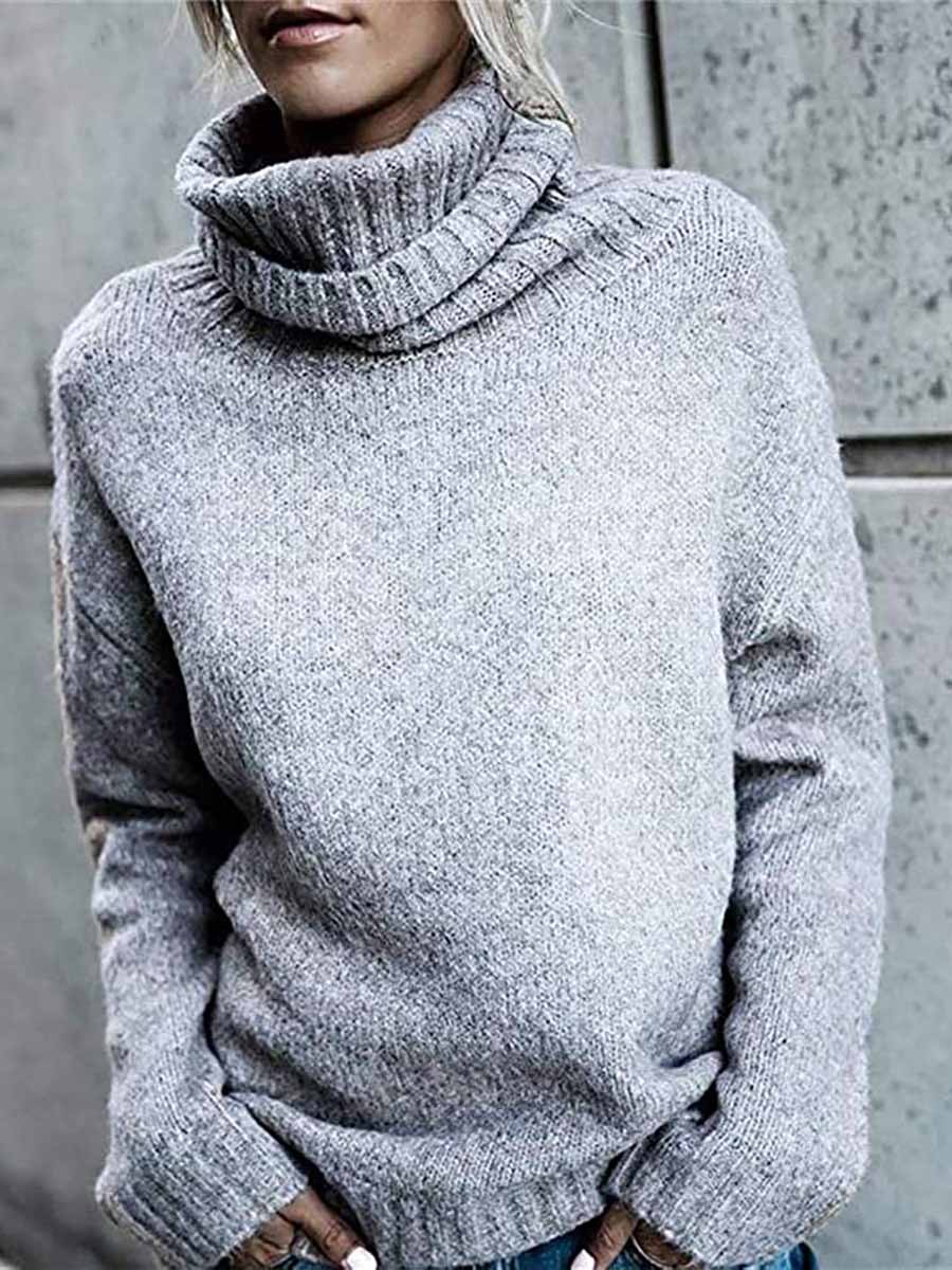 Solid Color Turtleneck Long Sleeve Sweater(6 colors)