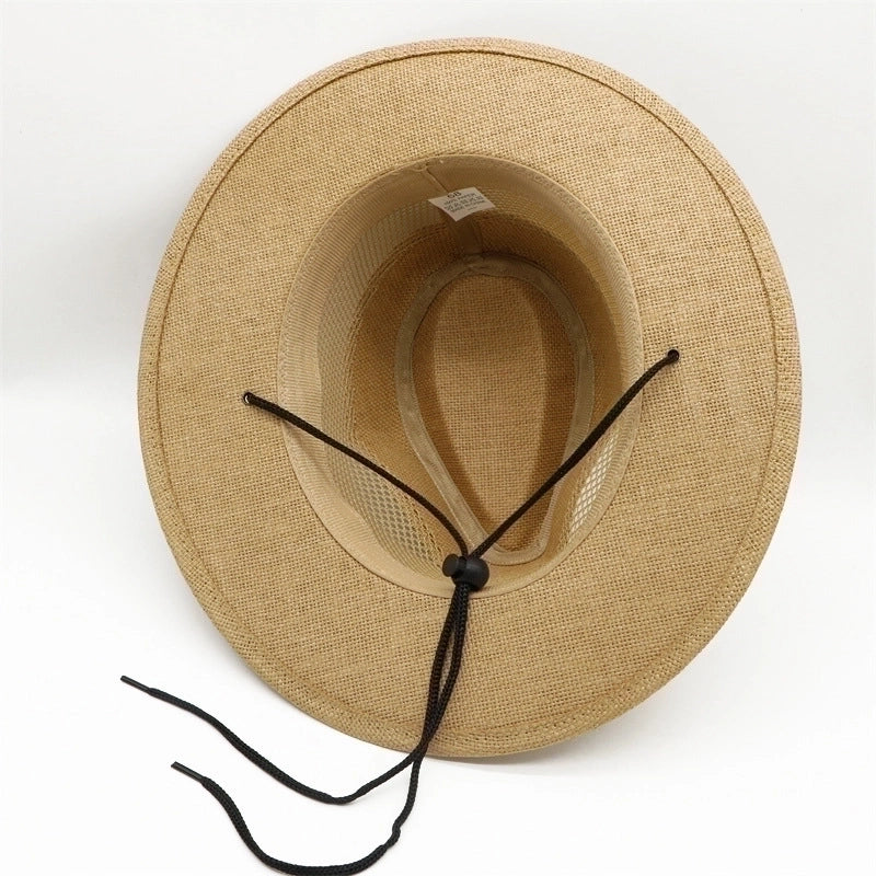 Men's Streetwear Color Block Flat Eaves Straw Hat