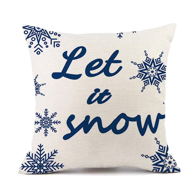 Christmas Casual Classical Vacation Snowflake Linen Pillow Cases Couch & Sofa Decor
