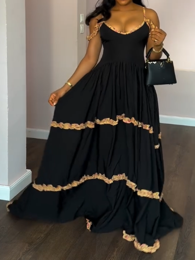 Crepe Sling Maxi Dress