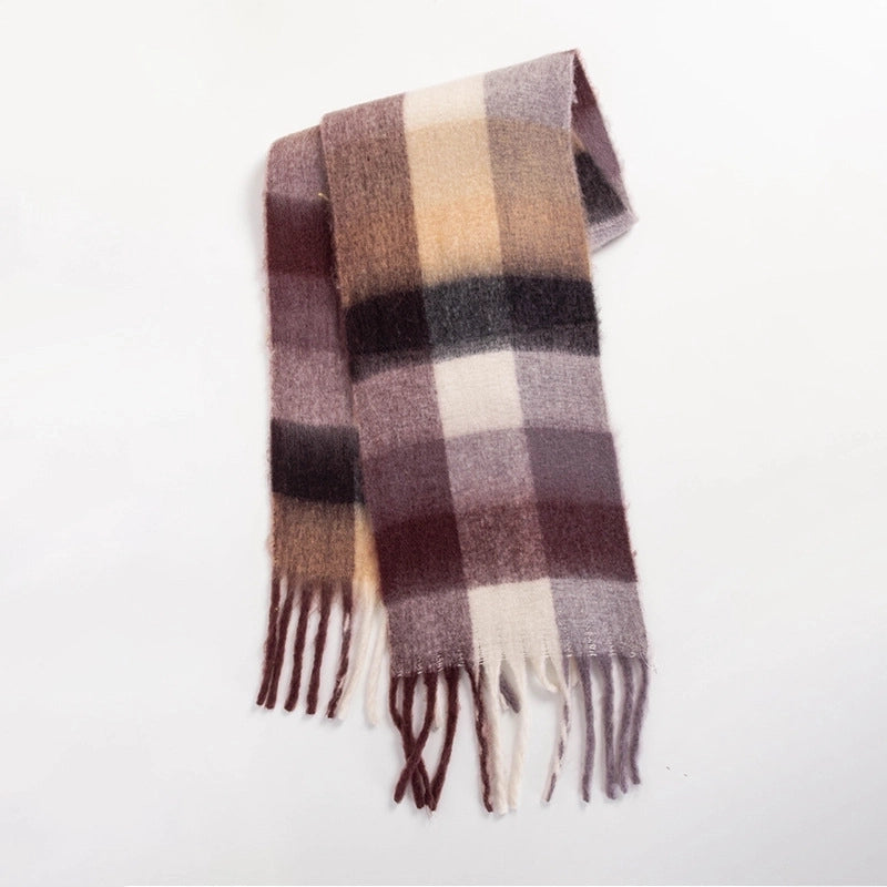 Women's Sweet Color Block Polyester Scarf