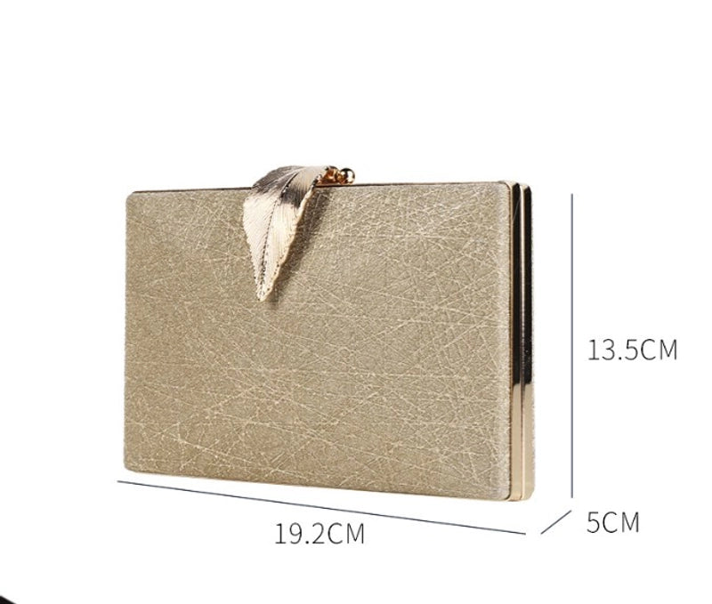 Blue Black Gold Pu Leather Solid Color Square Evening Bags