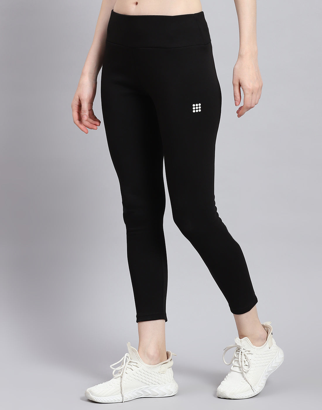 Women Black Solid Regular Fit Legging