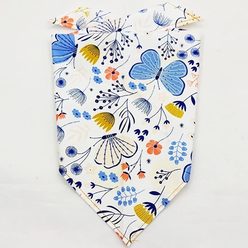 Cartoon Style Cotton Flower Printing Pet Saliva Towel