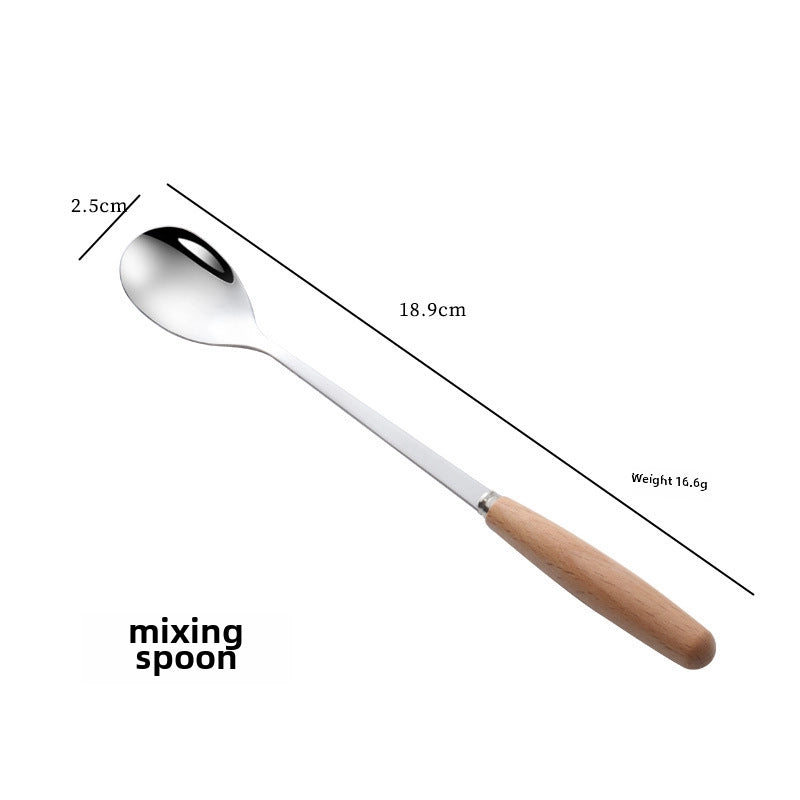 Stainless Steel Knife And Fork Spoon With Wooden Handle Western Steak Knife Solid Wood Stainless Steel Tableware Soup Spoon Fruit Dessert Fork