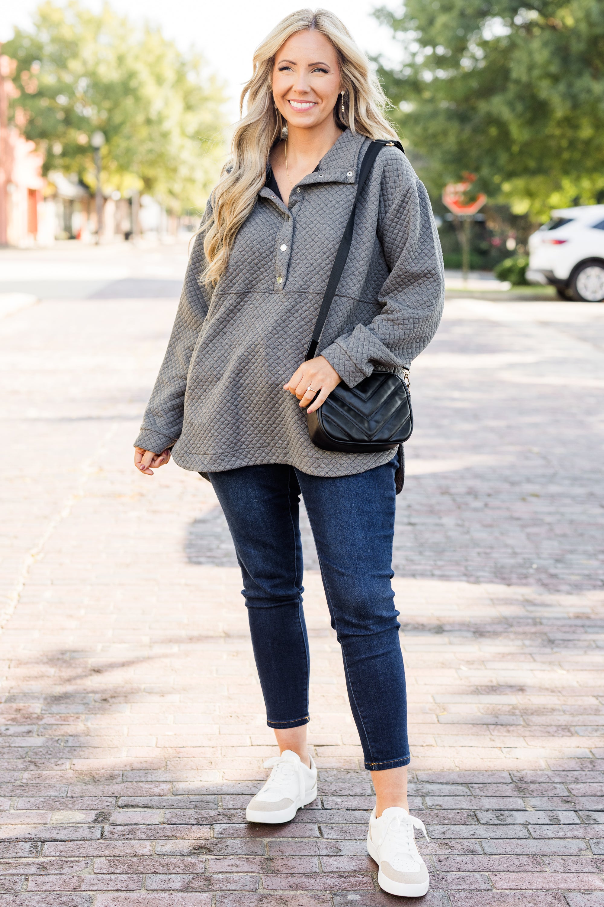 Snuggle Me Up Pullover. Charcoal Gray