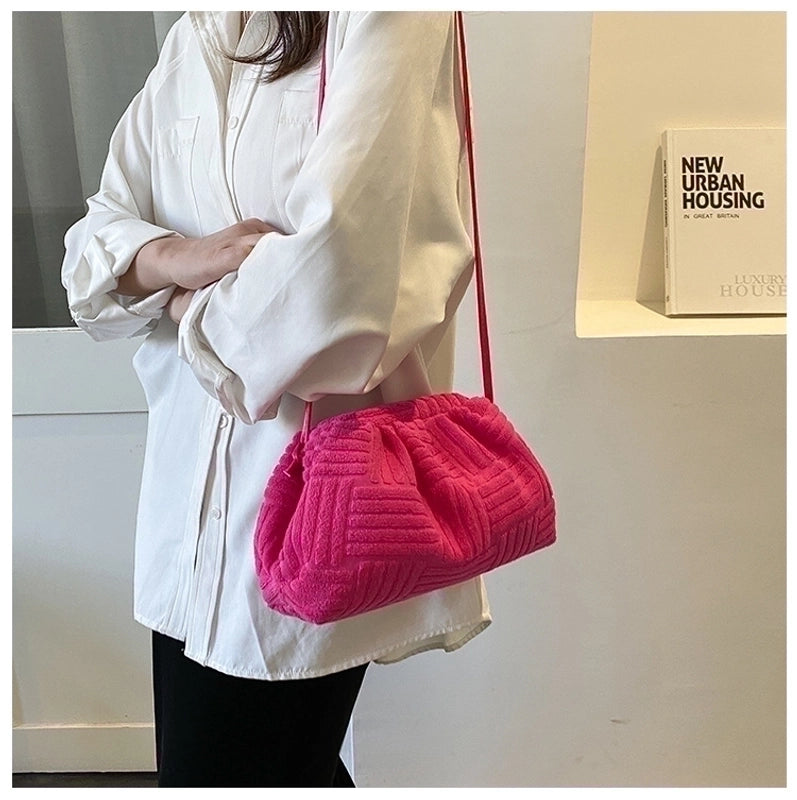 Women's Small All Seasons Plush Basic Cloud Shape Bag