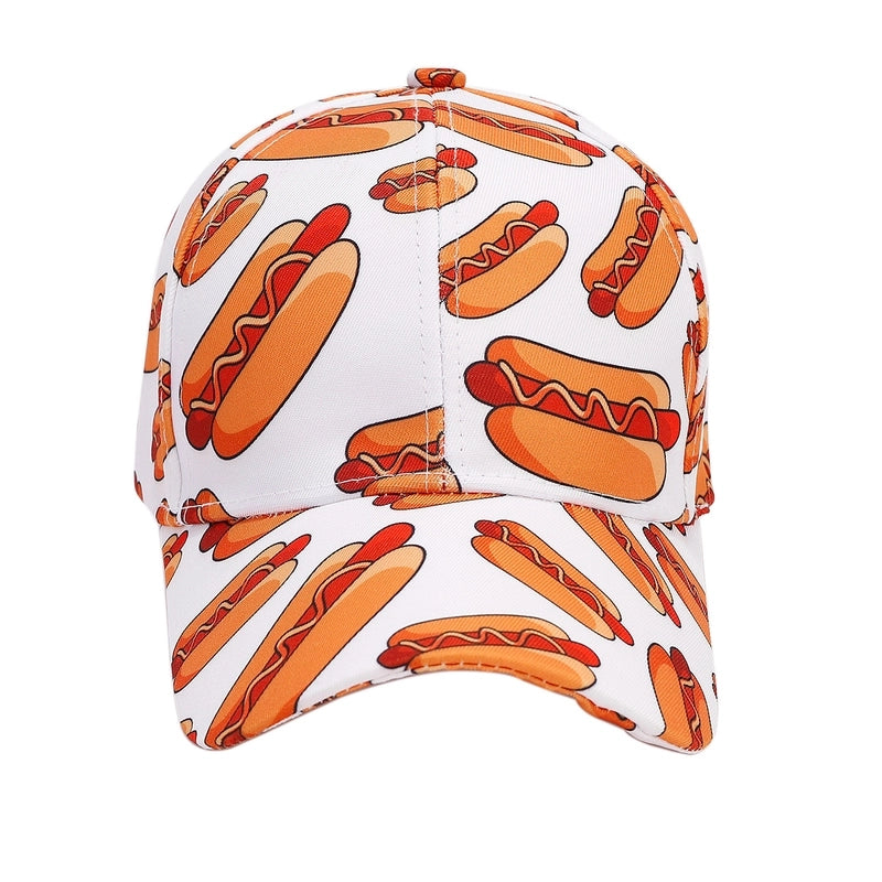 Women's Minimalist Classic Style Color Block Printing Curved Eaves Baseball Cap