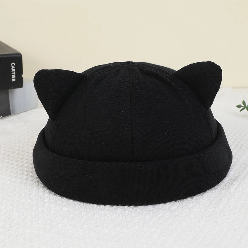 Unisex Cute Minimalist Solid Color Eaveless Beanie Hat